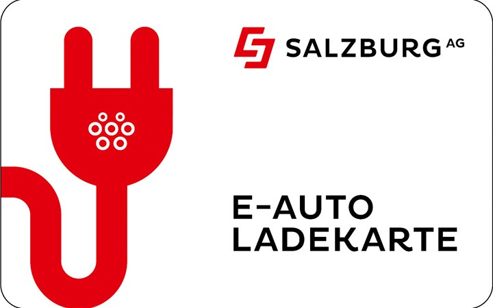 Roten Stecker-Symbol, Salzburg AG E-Auto Ladekarten-Logo.