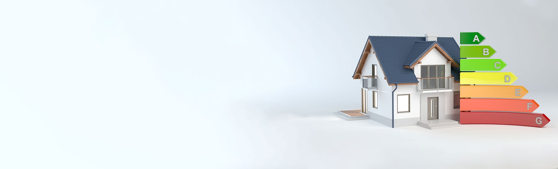 Hausmodell mit Energieeffizienzklassen A-G